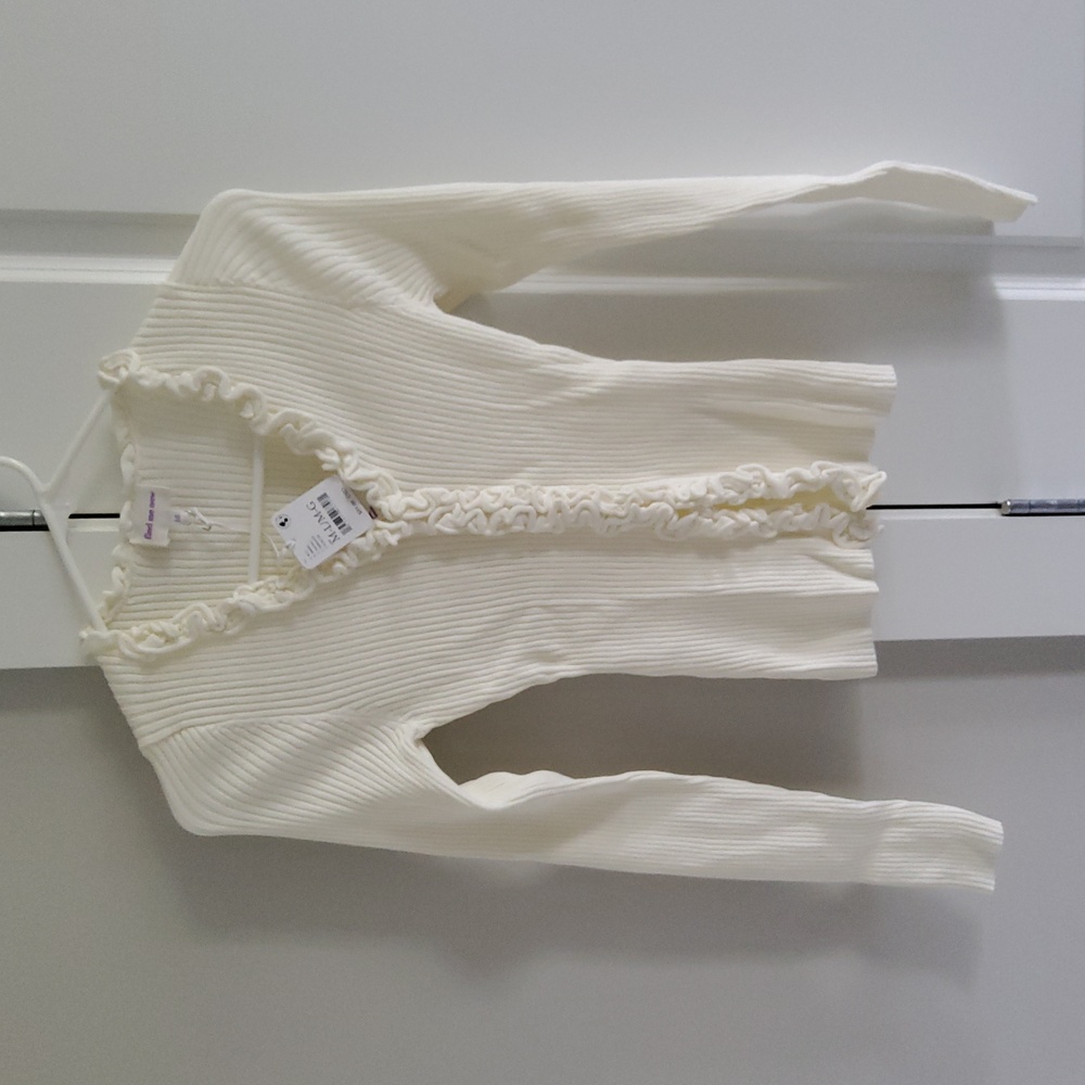 Free People Charlie Ruffled Knit In IVORY - Picture 4 of 16
